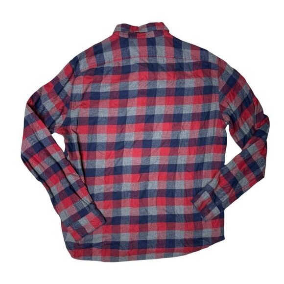 J.Crew Flannel Plaid Long Sleeve Button Down Red Blue Gray Size XL - Picture 3 of 6